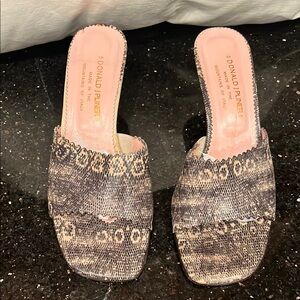 Donald Pliner Snakeskin Slide Sandals